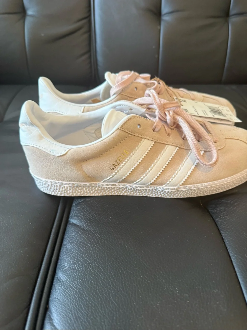 adidas Gazelle J Women's Sneakers in Blush Pink and White